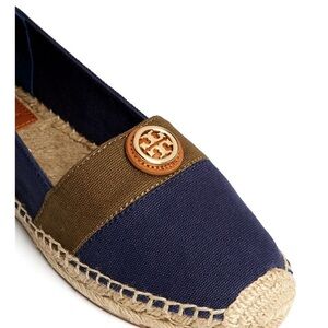 Tory Burch Blue and Brown Espadrilles Size 11